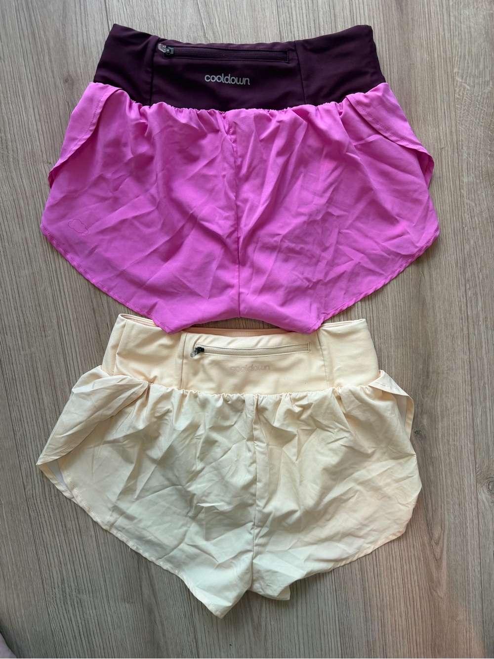 Cooldown Running Shorts Size XS - Pink and Yellow